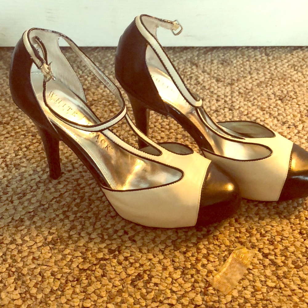 Black & white heels
